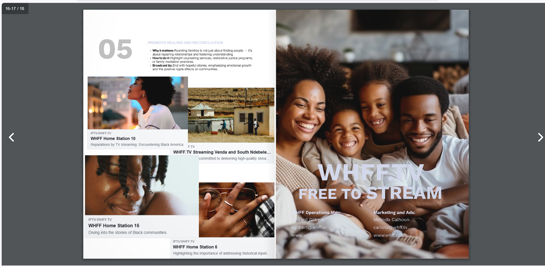 WHFF Magazine Spread