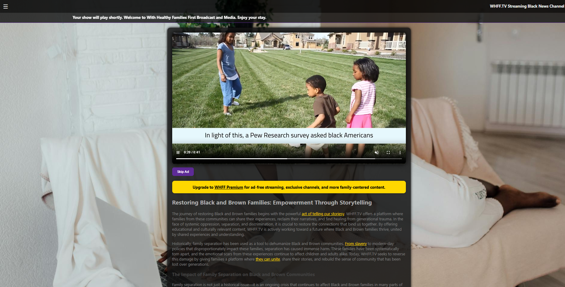 WHFF Mobile App Interface